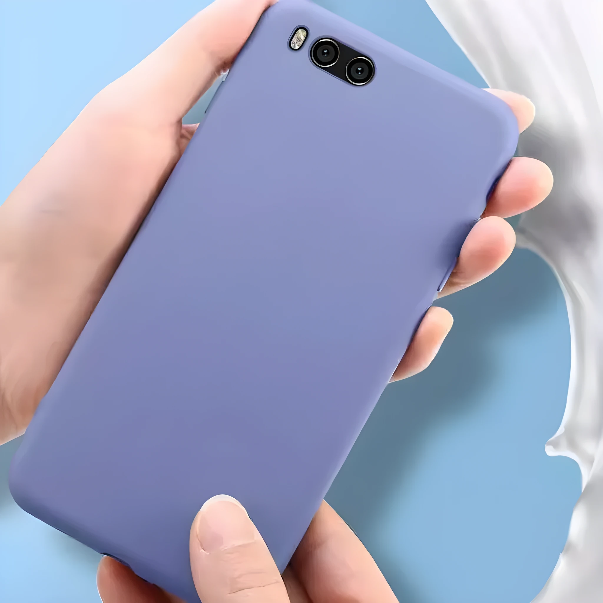 Liquid silicone phone case for Xiaomi 6 in black with anti-drop protection and flexible fit