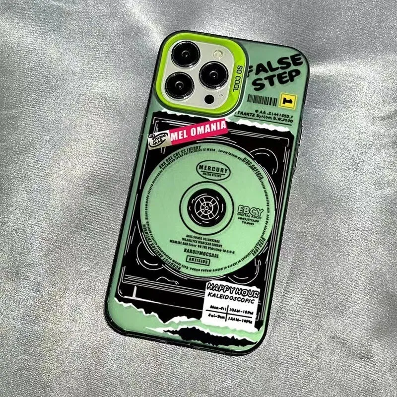 Apple iPhone TPU electroplating shockproof back cover with cute print in Double Layer MD Green