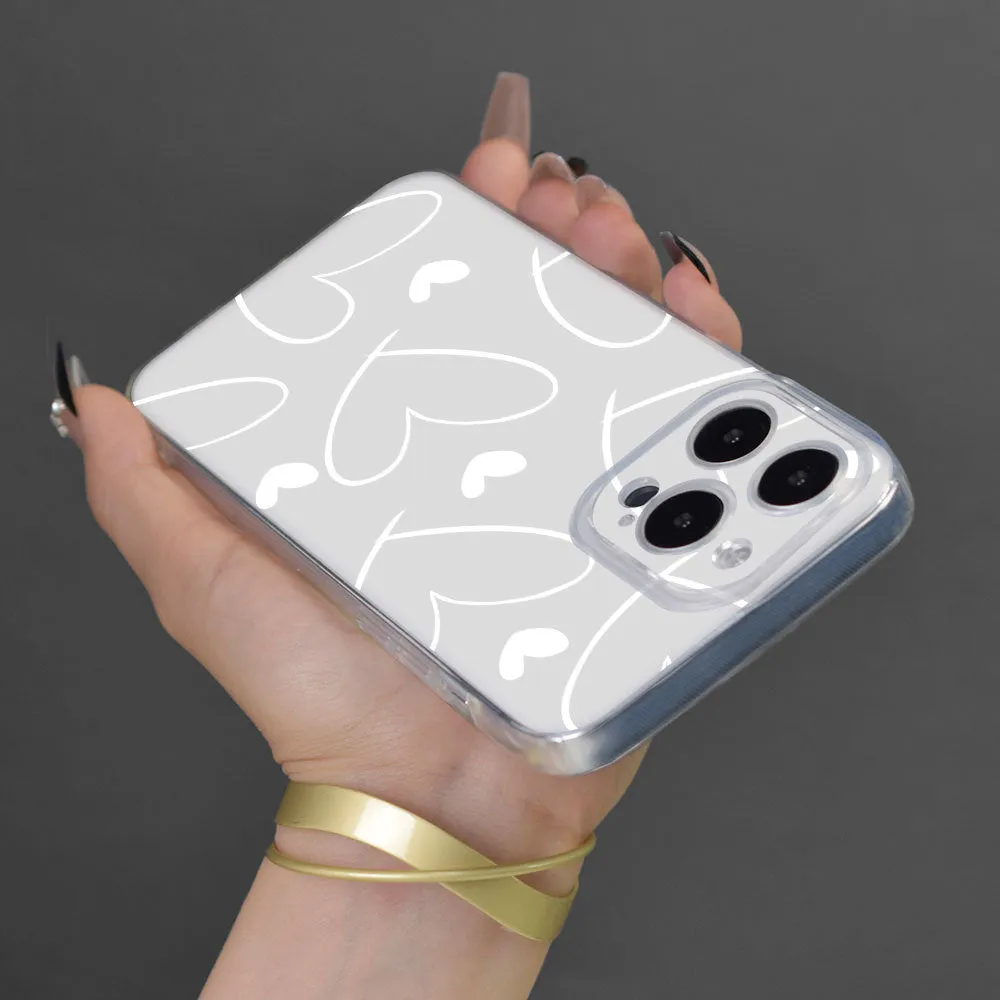 Transparent TPU heart-shaped picture phone case for iPhone with anti-fingerprint spray coating