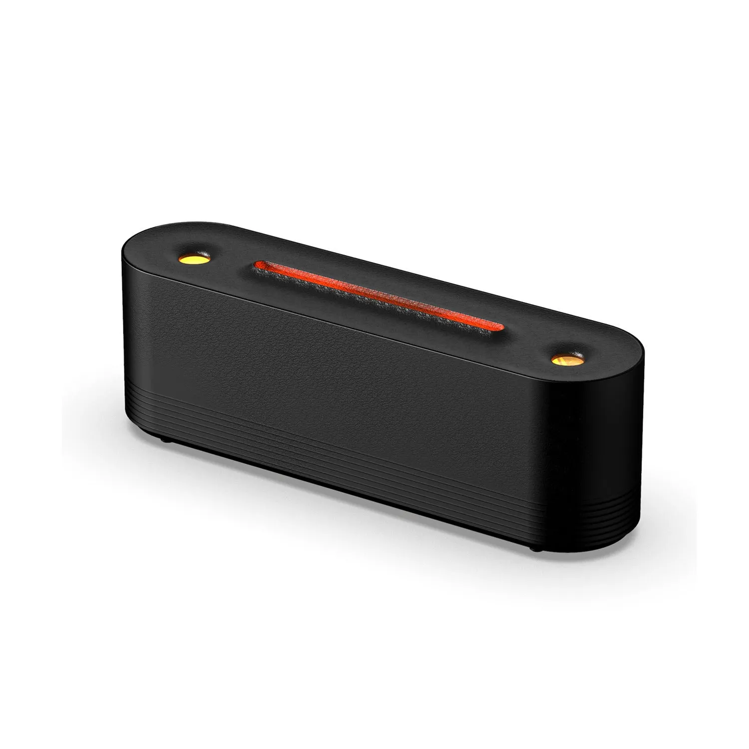 Black ultrasonic aroma diffuser with LED flame lighting emitting cool mist