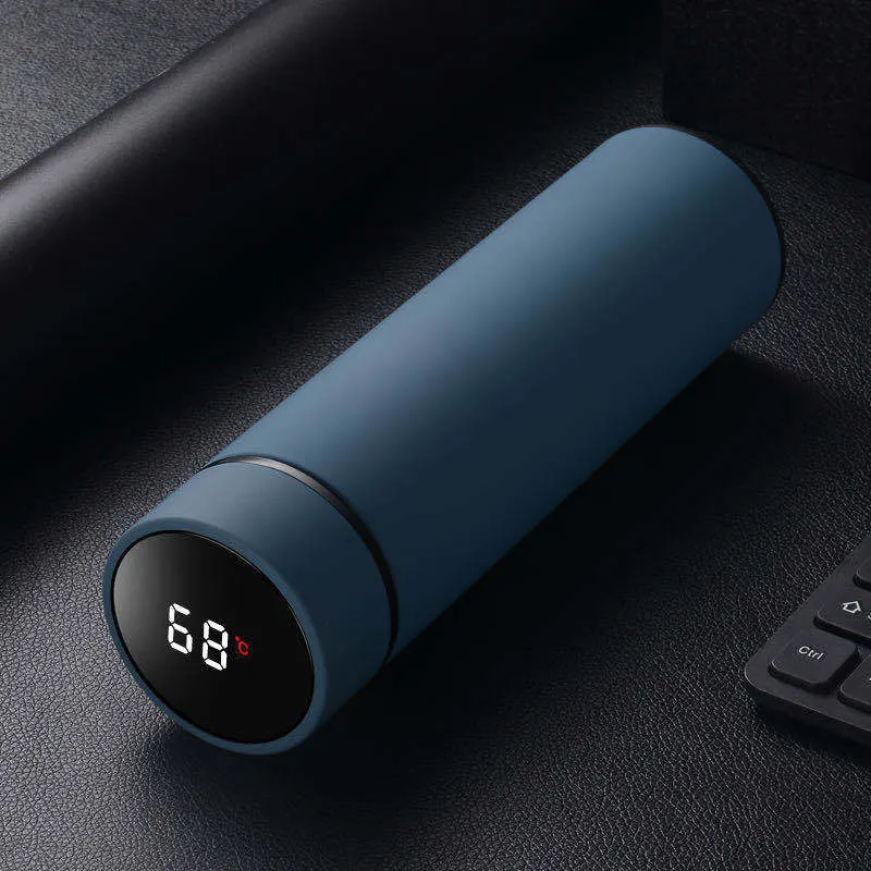 450ml stainless steel water bottle with double-wall vacuum insulation in black colour