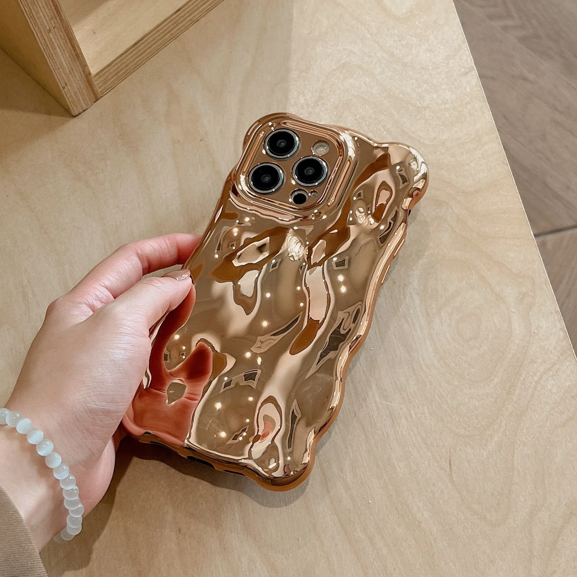 TPU phone case with bubble shell electroplating finish in silver for iPhone