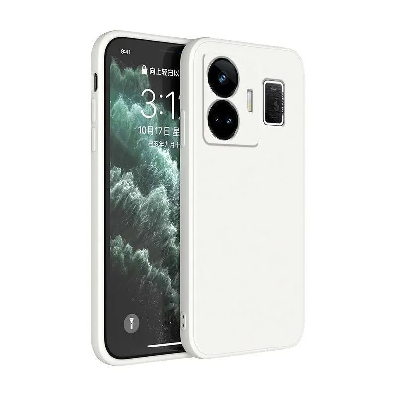 TPU liquid silicone straight edge phone case for OPPO Realme GT Neo5, frosted finish, classic black colour