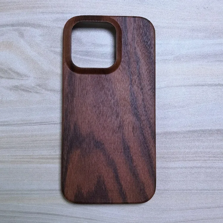 Wooden phone case hard shell retro back cover for iPhone 12-15 Pro Max in walnut finish