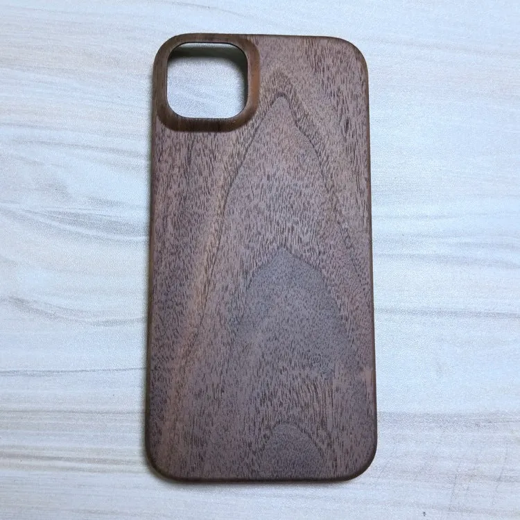 Wooden phone case hard shell retro back cover for iPhone 12-15 Pro Max in walnut finish