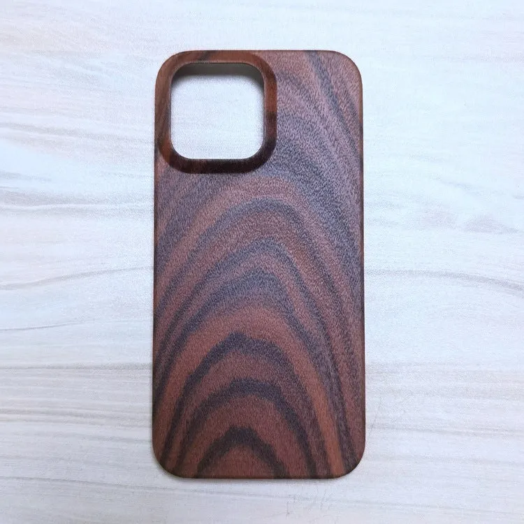 Wooden phone case hard shell retro back cover for iPhone 12-15 Pro Max in walnut finish