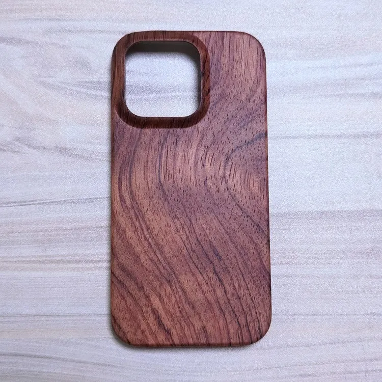 Wooden phone case hard shell retro back cover for iPhone 12-15 Pro Max in walnut finish
