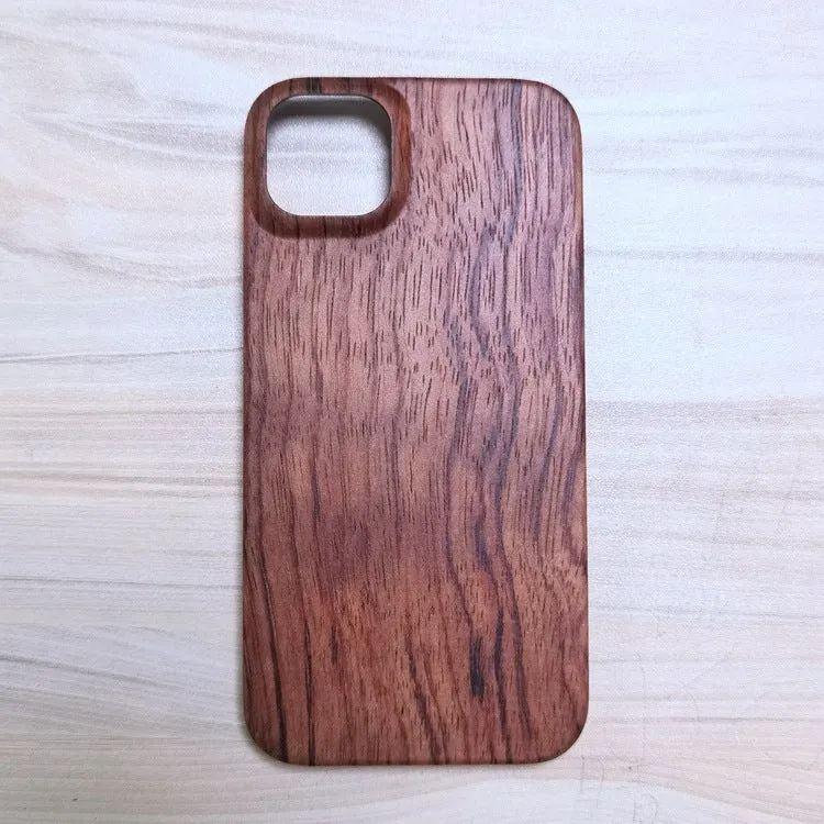 Wooden phone case hard shell retro back cover for iPhone 12-15 Pro Max in walnut finish