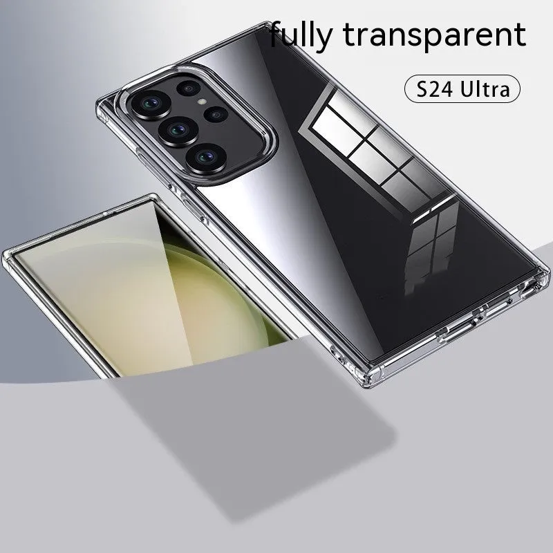 Frosted transparent PC phone case for Samsung with anti-fall corners and matte finish
