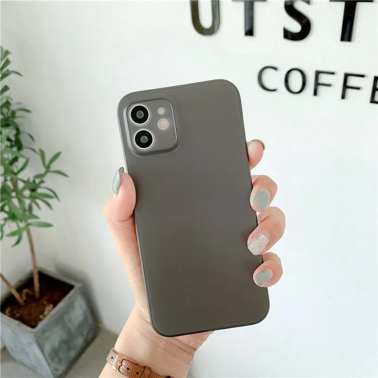 Ultra-thin PC hard shell frosted phone case with all wrapped lens protection for Apple iPhone, transparent colour