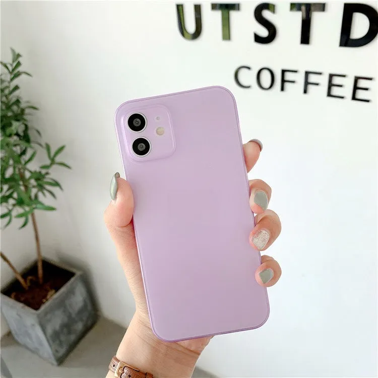 Ultra-thin PC hard shell frosted phone case with all wrapped lens protection for Apple iPhone, transparent colour