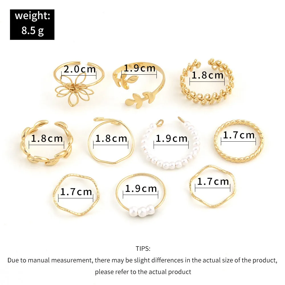 Gold colour openwork flower ring for women with glossy electroplated finish