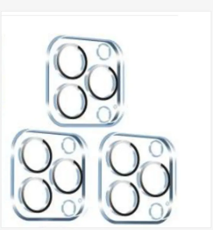 Tempered glass camera lens protector for iPhone showing integrated rear film covering camera module