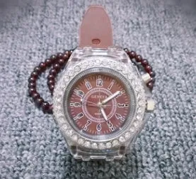 Women's LED luminous watch with alloy case and silicone strap in multiple colour options