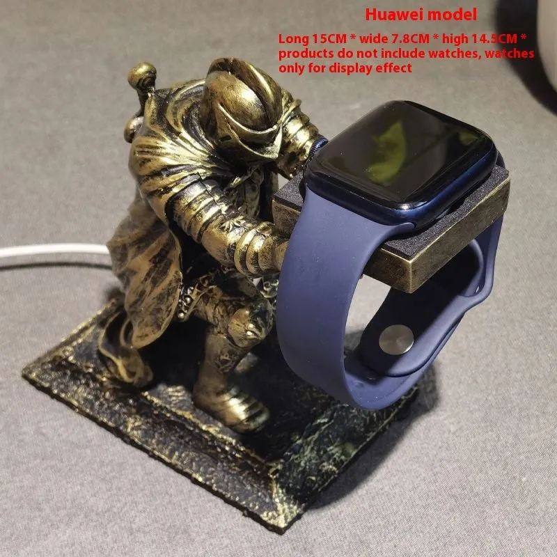 Smart Bracket resin watch charging display stand in warrior design for Apple and Huawei watches