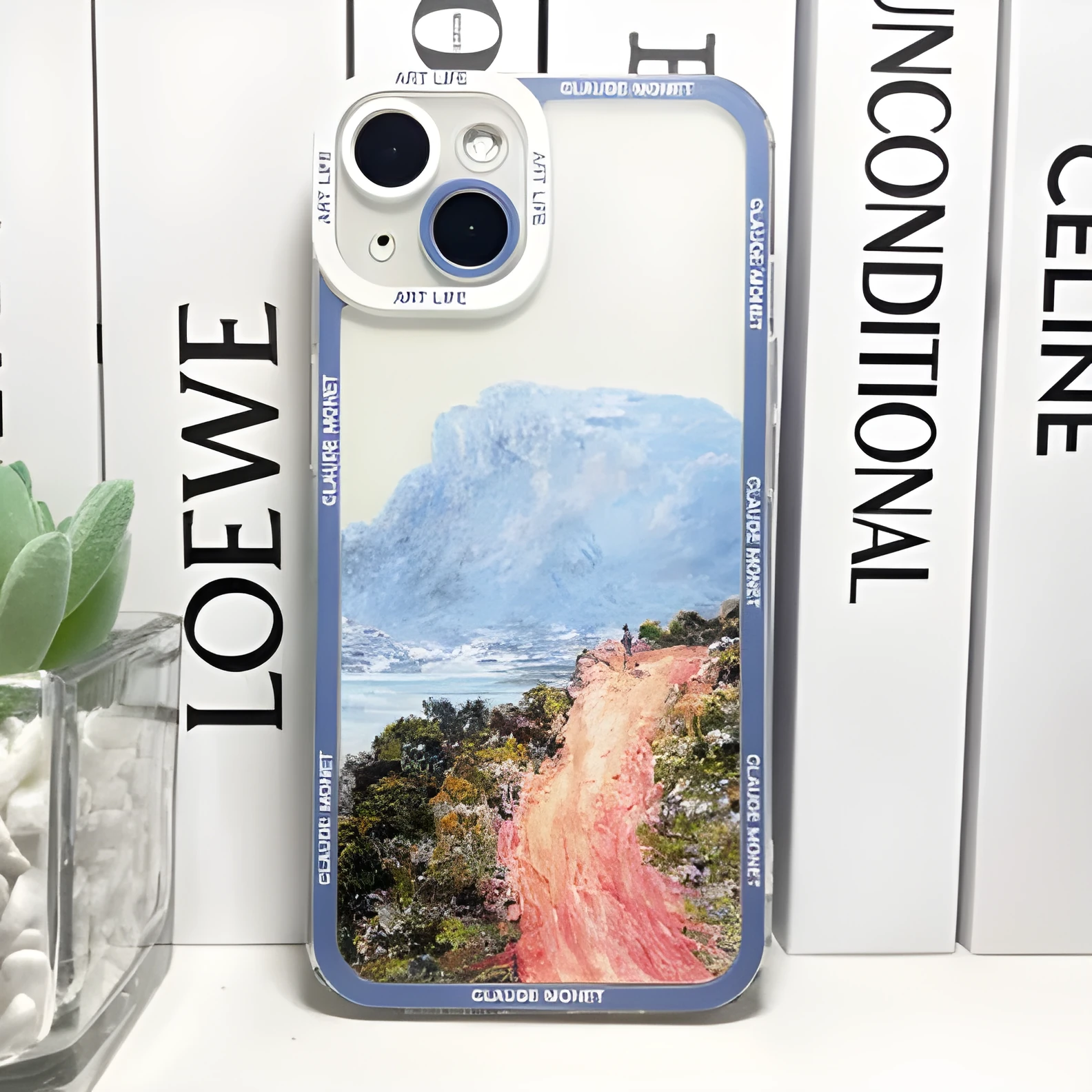 Creative oil painting anti drop phone case for iPhone X and XS, five colour styles on a white background