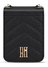 PU leather crossbody phone case for Samsung Z Flip 3 4 5 in black