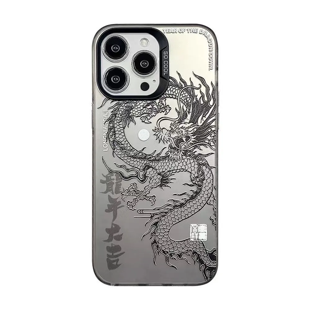 Dragon Year Daji matte PC phone case for iPhone in black colour