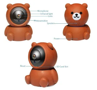 1080P WiFi security camera with infrared night vision and motion tracking capability