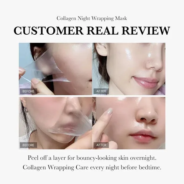 Collagen night mask with brush applicator in 75ml bottle for evening skincare