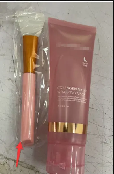 Collagen night mask with brush applicator in 75ml bottle for evening skincare
