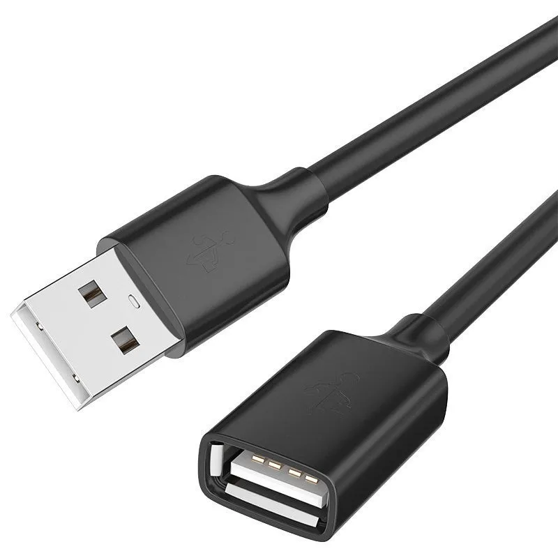 USB 3.0 extension cable male to female black PVC 0.5m length for printer and data transfer