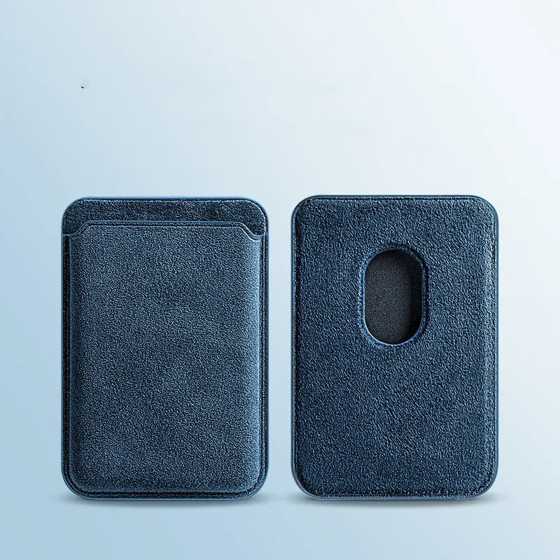 Dark green suede phone case with embossed texture and magnetic back for iPhone