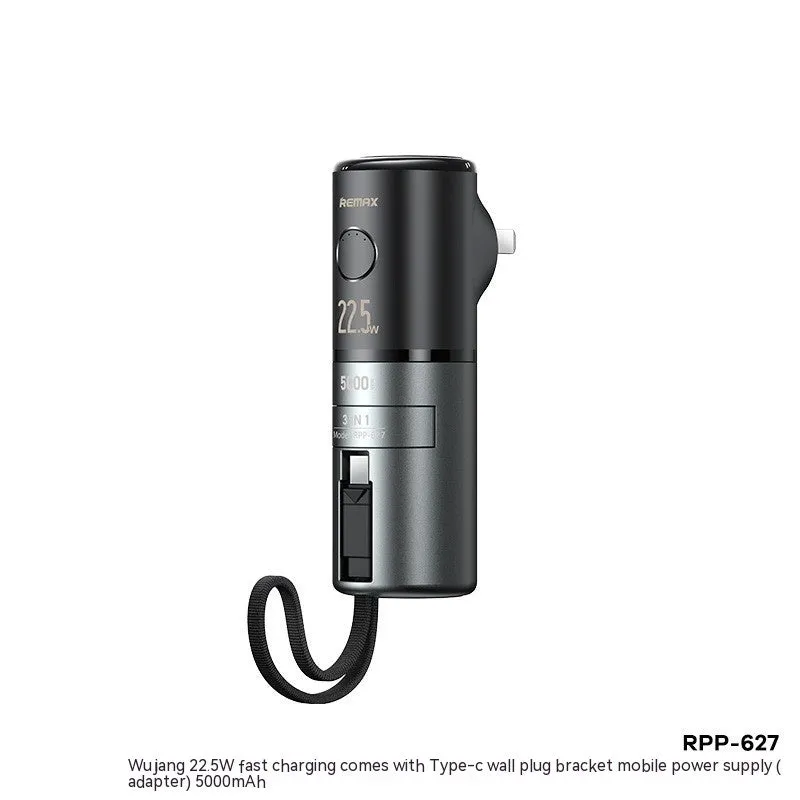20W fast charge mobile power supply with cable, 5000mAh, ABS PC body, 150x75x46mm