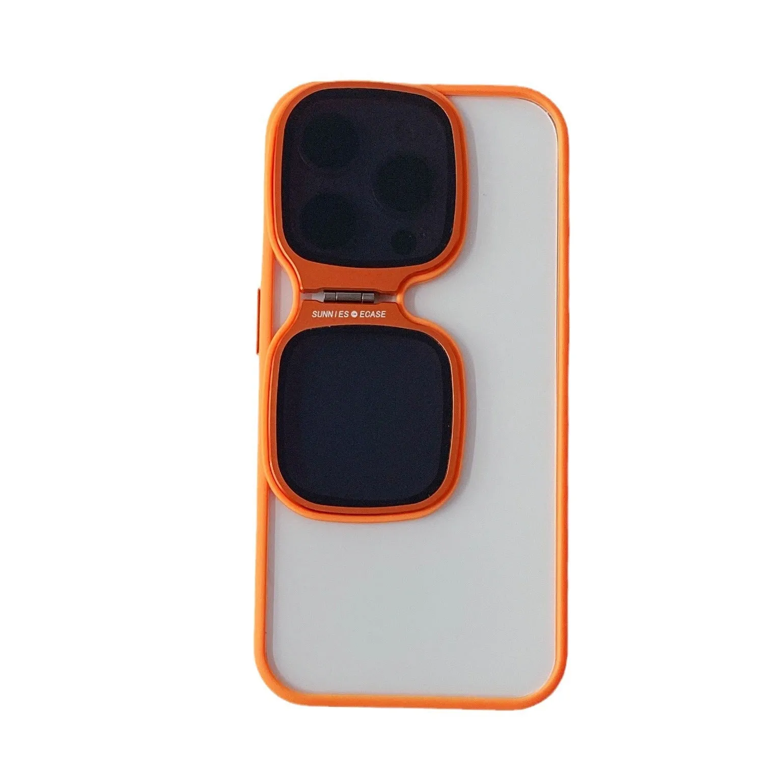 Lens drop protection high-permeability acrylic sunglasses holder phone case with invisible kickstand for iPhone