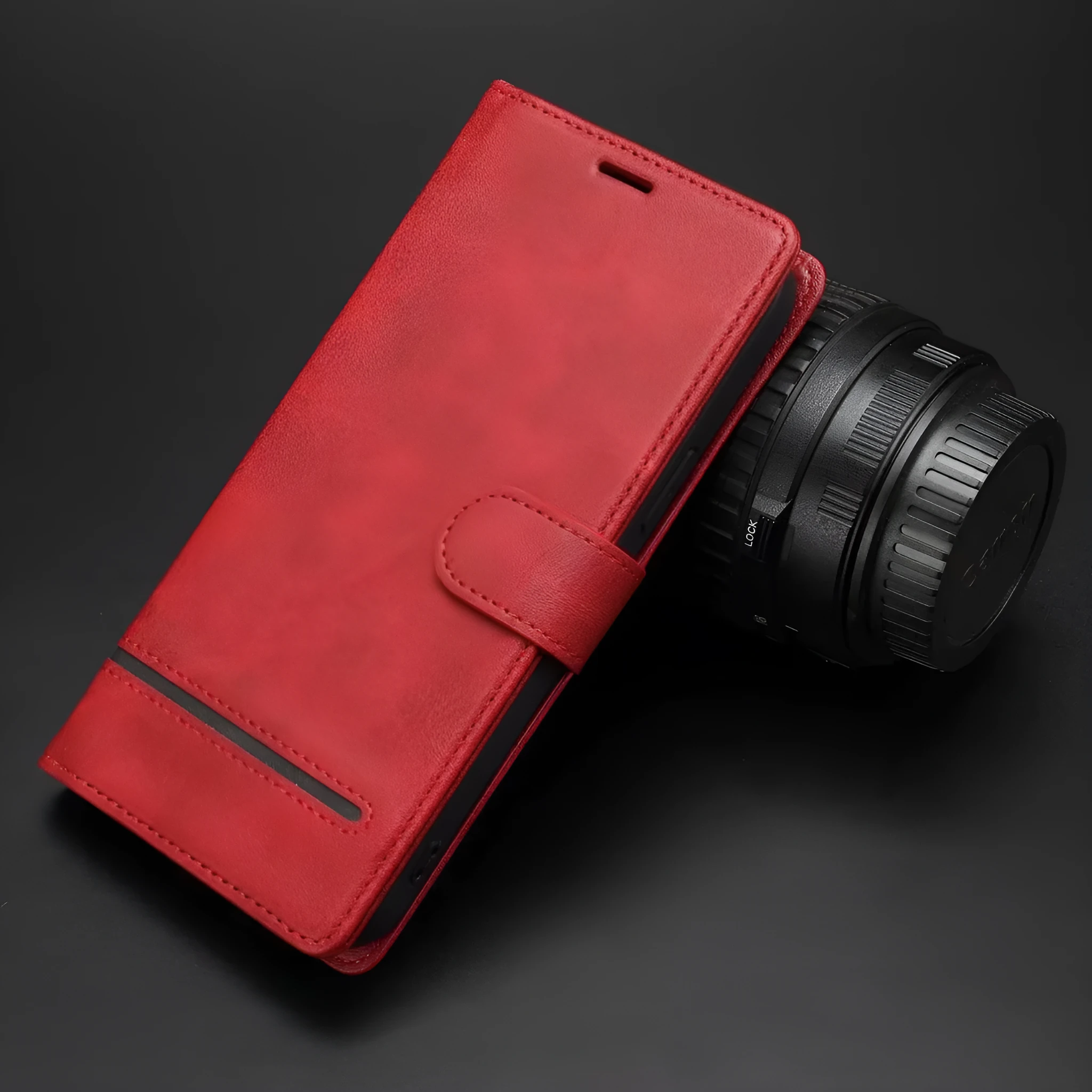 Business pure colour flip phone case with card slot holder, polyurethane leather, available for Samsung and Apple models