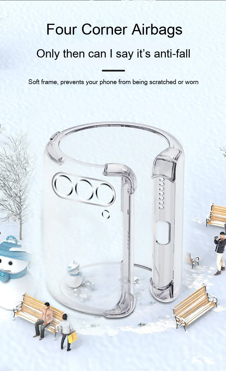 Transparent TPU phone case for Samsung Galaxy S23 with four-corner airbag protection
