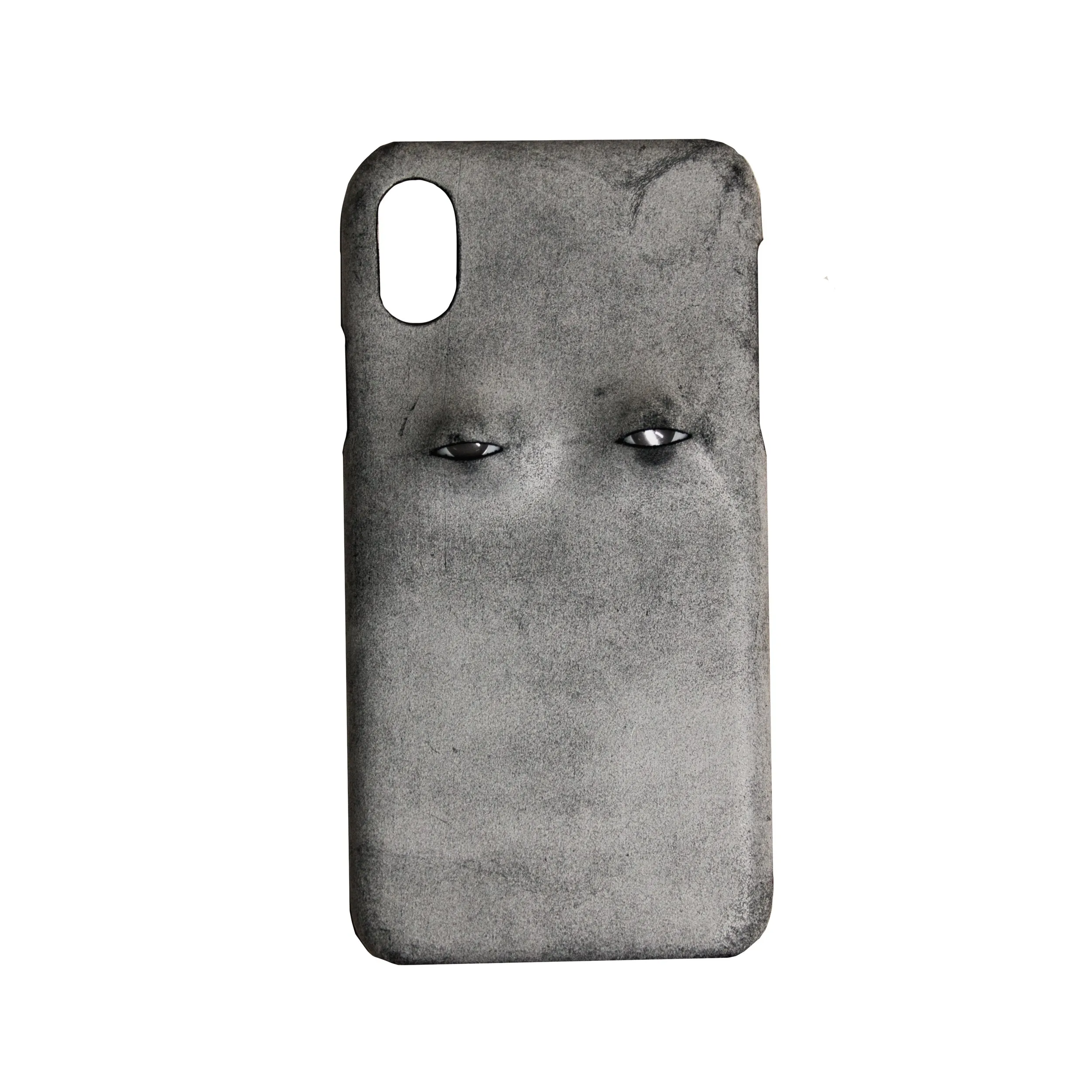 Vintage distressed cowhide leather phone case with textured grip, compatible with iPhone models 15 to 8 Plus, single eye style