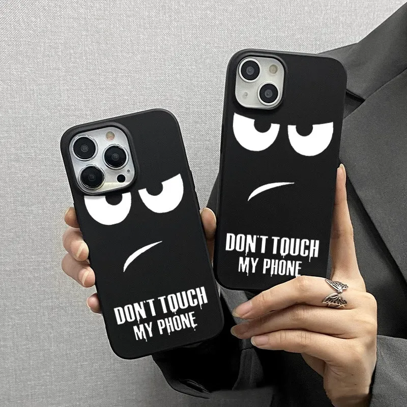 Matte black simple silicone TPU phone case back cover for iPhone on a plain background