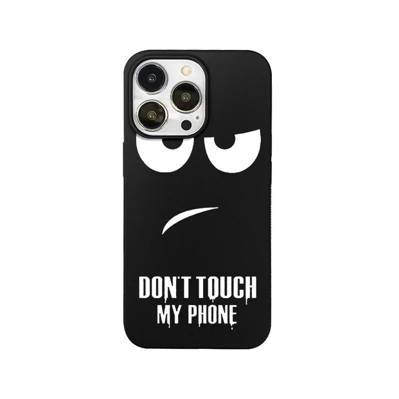 Matte black simple silicone TPU phone case back cover for iPhone on a plain background