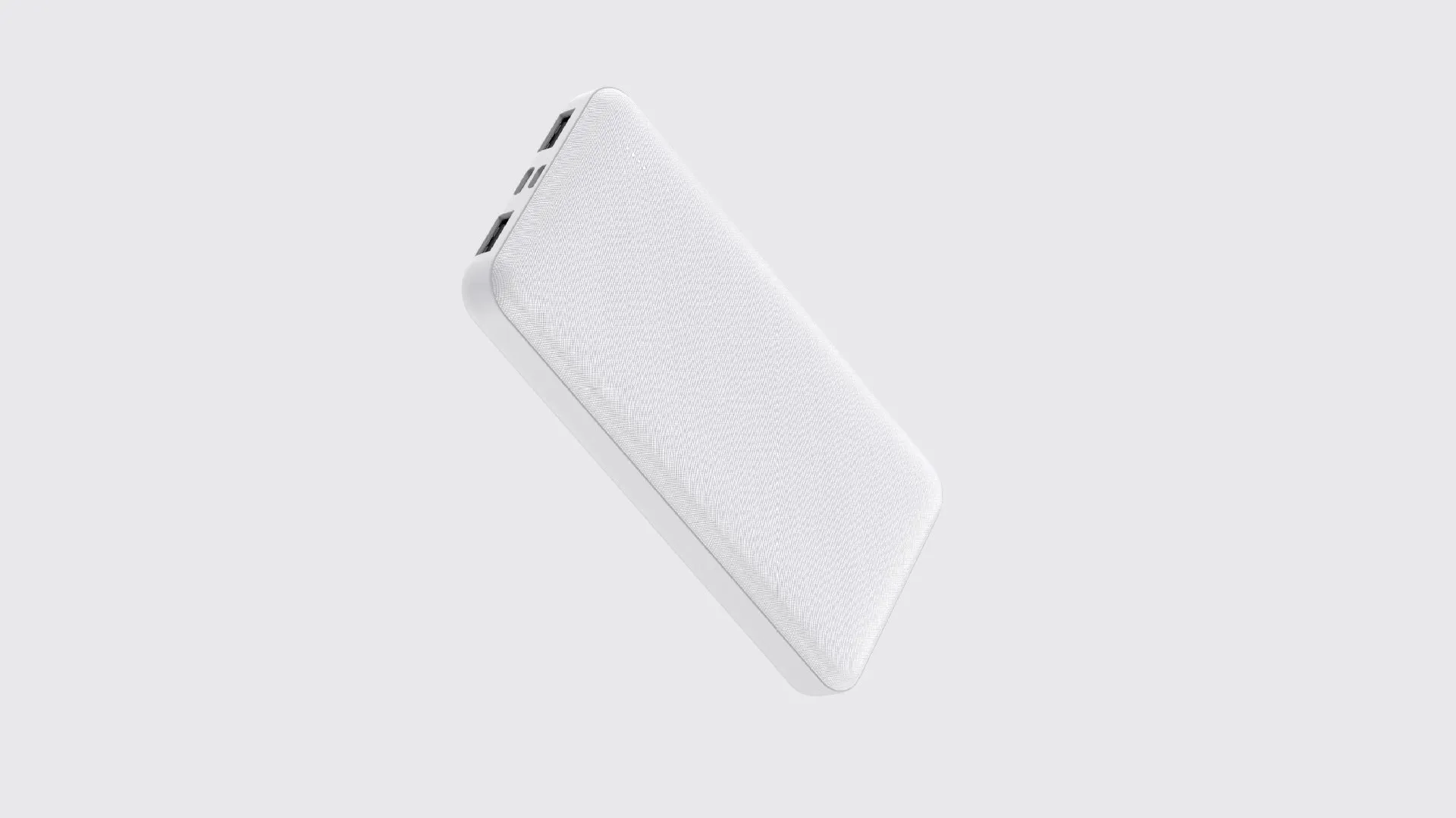 Small light show cloth pattern mobile power supply in black and white, plastic shell with compact size