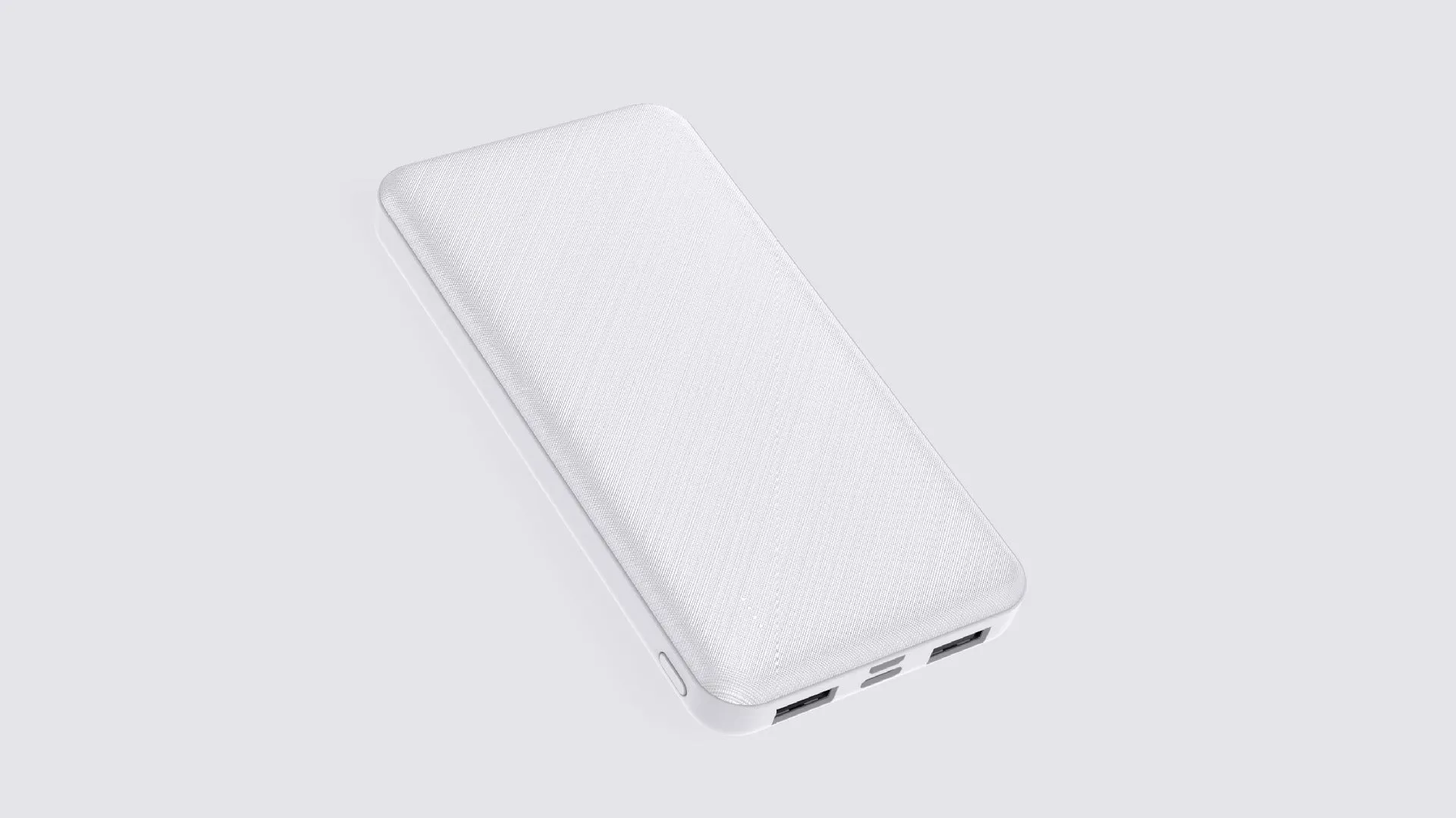 Small light show cloth pattern mobile power supply in black and white, plastic shell with compact size