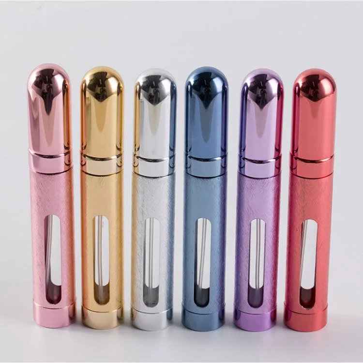 12ml aluminium travel perfume bottle with glass liner in six colour options