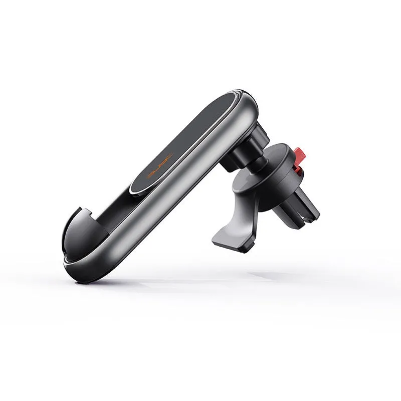 Multi-function rotating car phone holder clipped to a car vent, holding a smartphone
