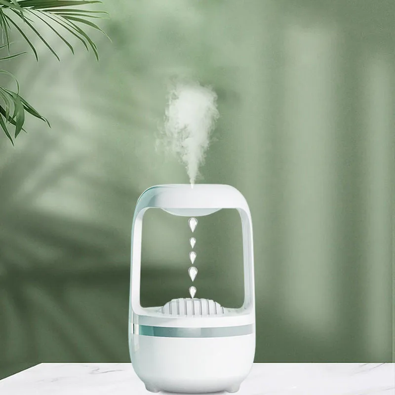Anti-gravity humidifier with water drop backflow circulation and 500ml capacity for bedroom or office use