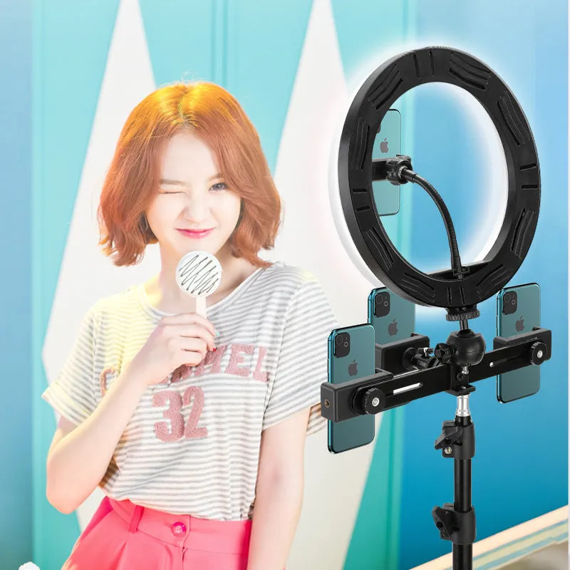 10-inch smartphone ring light with metal bracket for photography and video