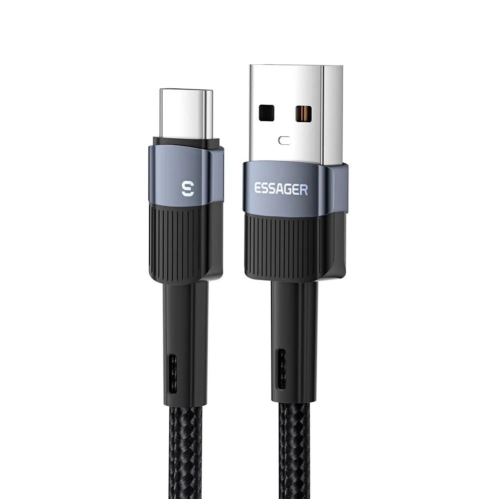 6A super fast charge data cable with aluminium alloy braided thread and Lightning connector in black