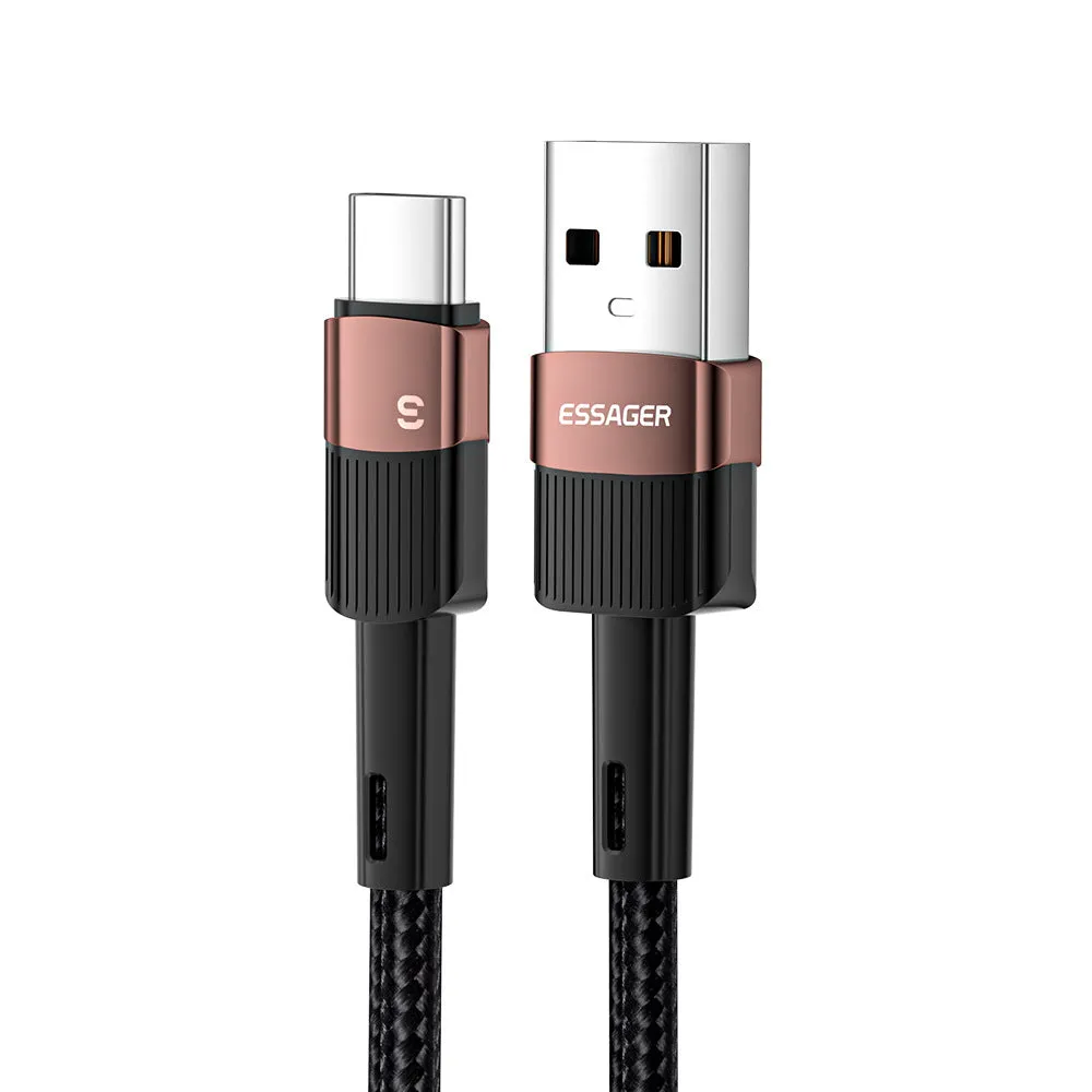 6A super fast charge data cable with aluminium alloy braided thread and Lightning connector in black