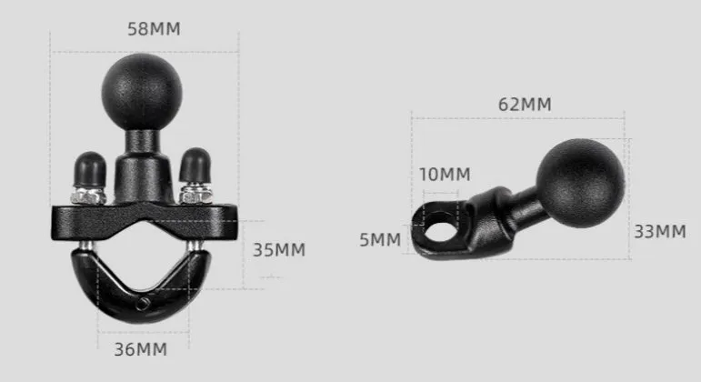 Aluminium alloy motorcycle phone bracket with eight claws and shock-absorbing mirror seat option