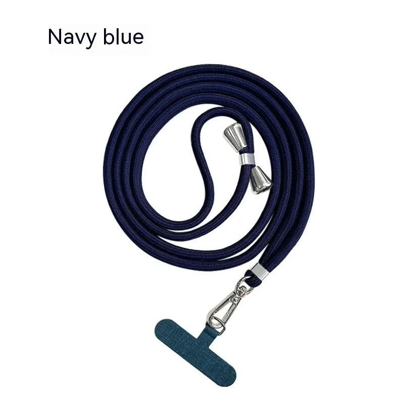 TPU polyester mobile phone back splint lanyard gasket in black, with hand strap, universal fit for phone case