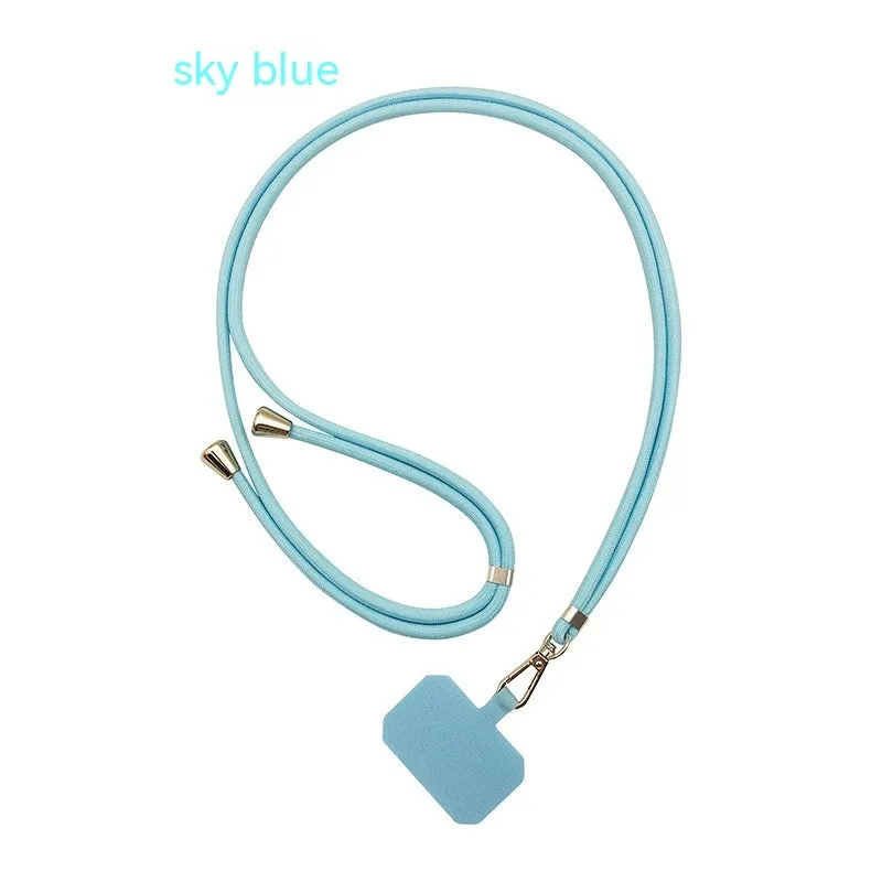TPU polyester mobile phone back splint lanyard gasket in black, with hand strap, universal fit for phone case