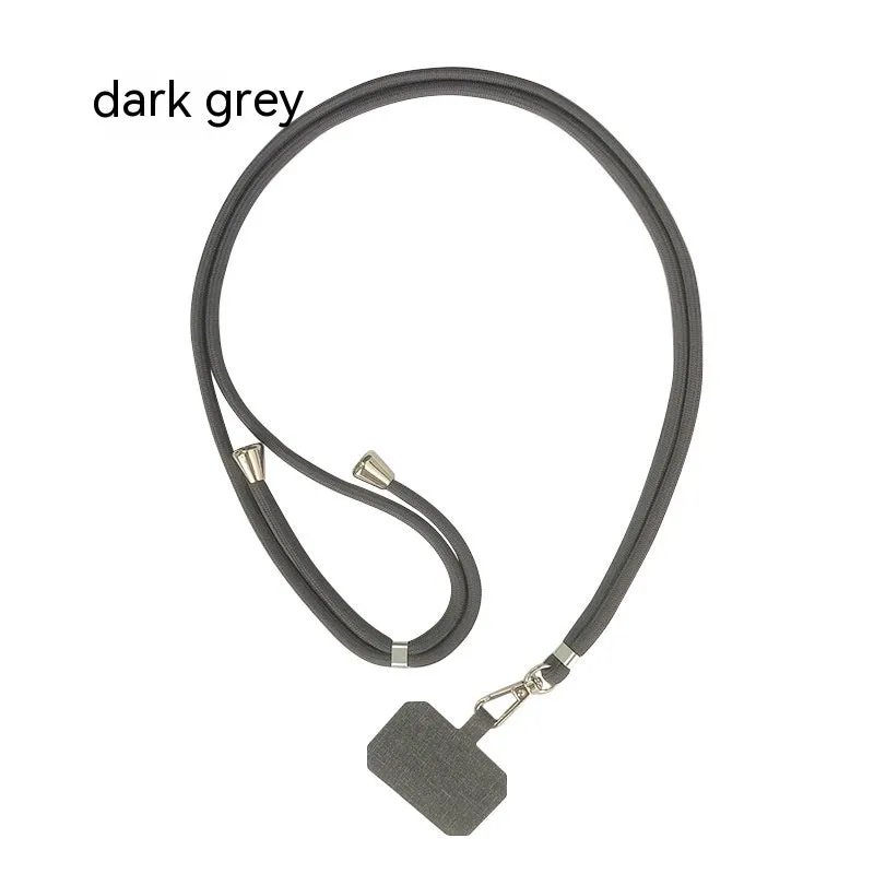 TPU polyester mobile phone back splint lanyard gasket in black, with hand strap, universal fit for phone case