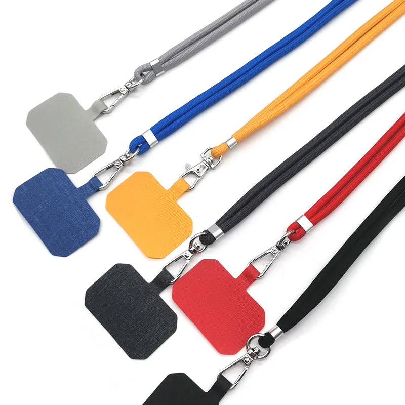 TPU polyester mobile phone back splint lanyard gasket in black, with hand strap, universal fit for phone case