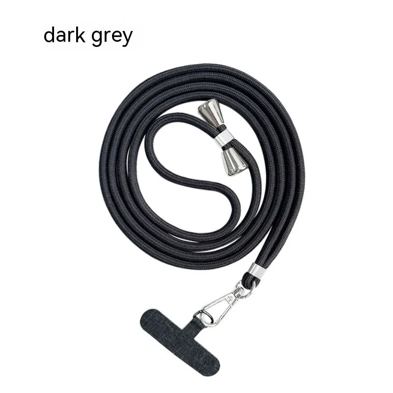TPU polyester mobile phone back splint lanyard gasket in black, with hand strap, universal fit for phone case