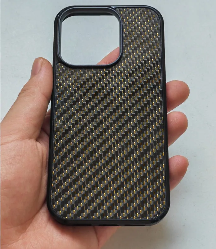 Carbon fibre 3K twill TPU phone case with magnetic suction for iPhone 15 14 13 12 11 in blue