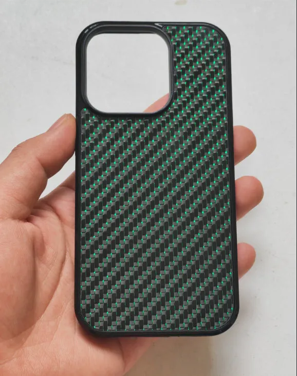 Carbon fibre 3K twill TPU phone case with magnetic suction for iPhone 15 14 13 12 11 in blue